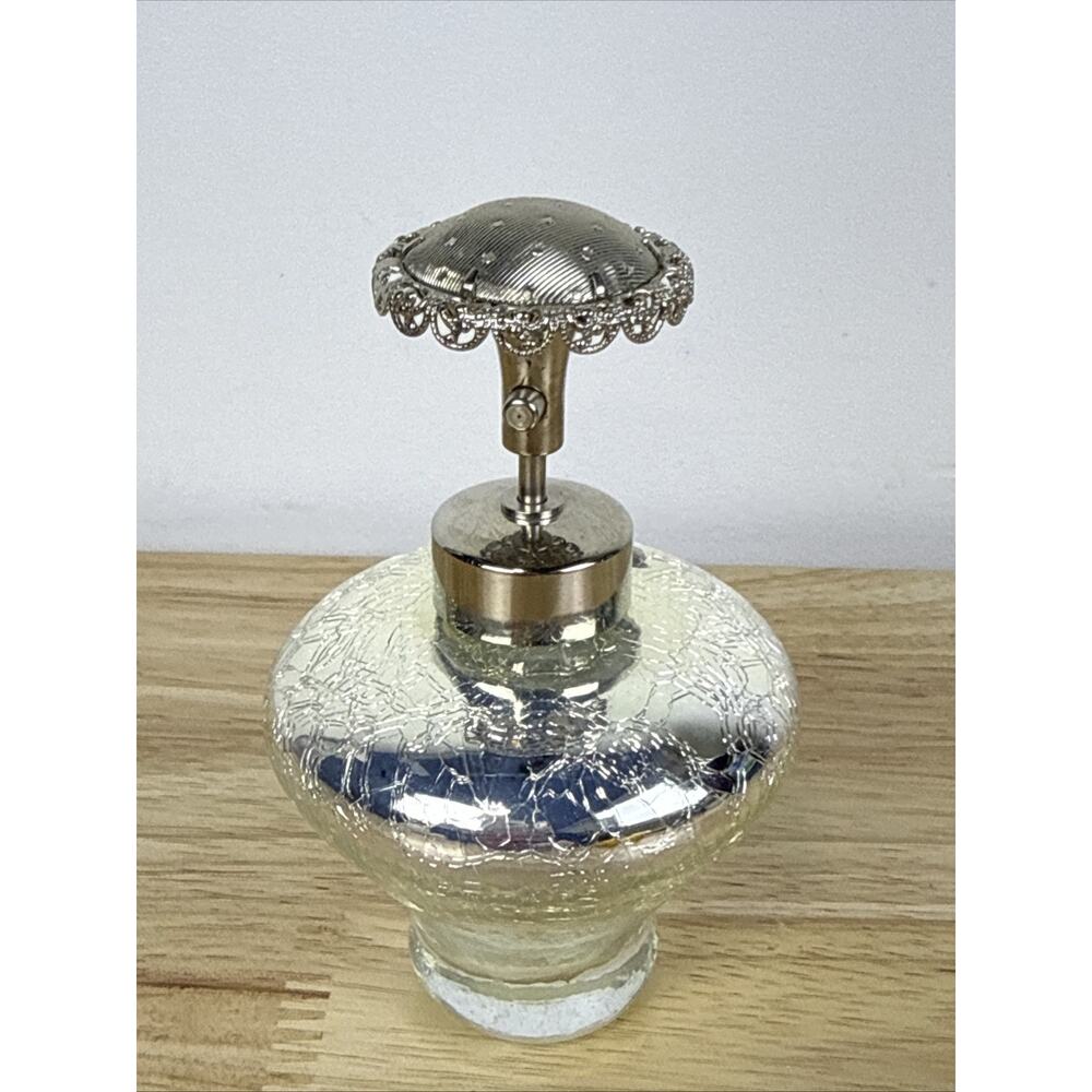 Vintage 1940s Devilbiss Perfume Atomizer Mercury Silver Crackle Glass 4.5”